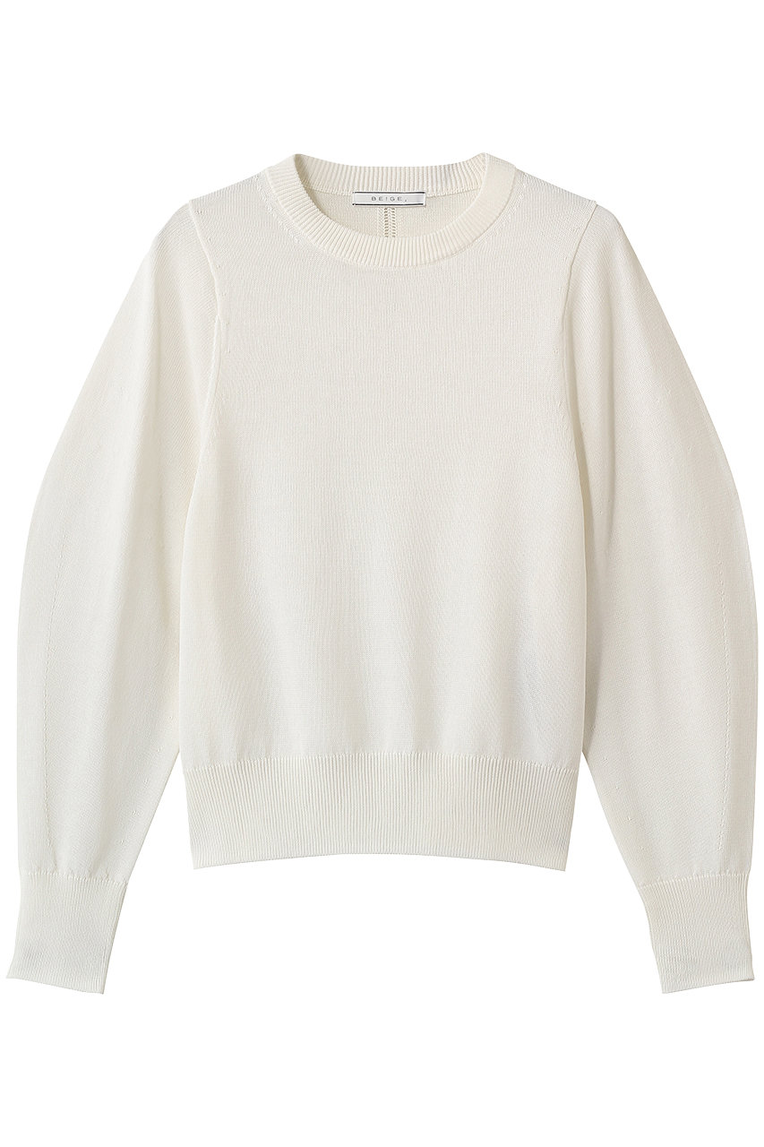 ベイジ，/BEIGE，のARSENOPY（アルセノ）/コットンドライタッチクルーネックニット(Ecru/KRCWLS0209)