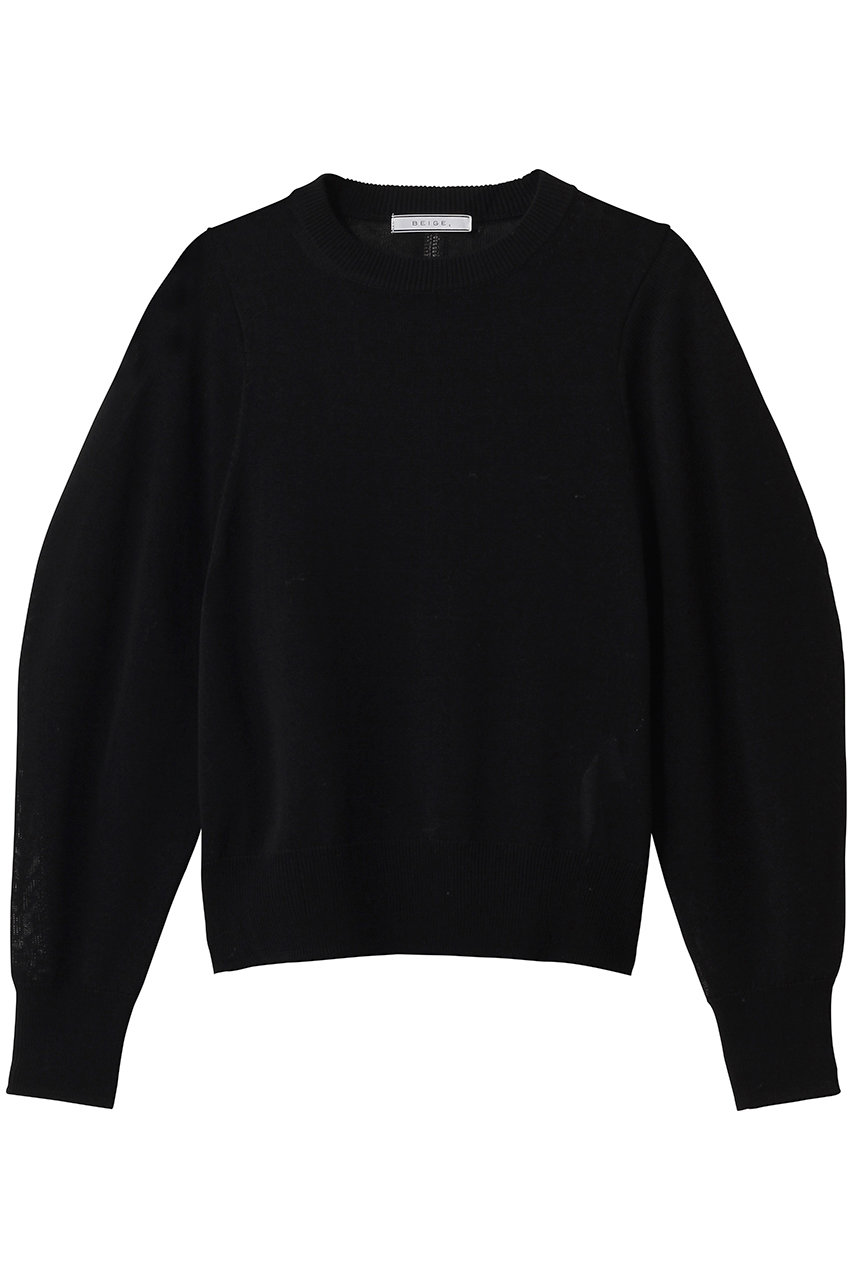 ベイジ，/BEIGE，のARSENOPY（アルセノ）/コットンドライタッチクルーネックニット(Black/KRCWLS0209)