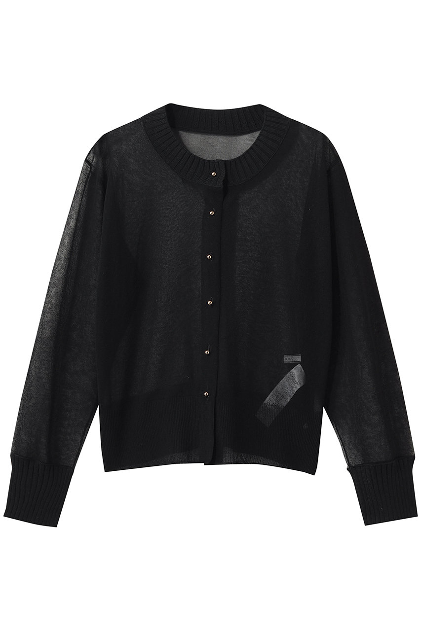 ベイジ，/BEIGE，のPYRRHOT（ピロート）/シアーコンビ リブカーディガン(Black/KRCWLM0400)