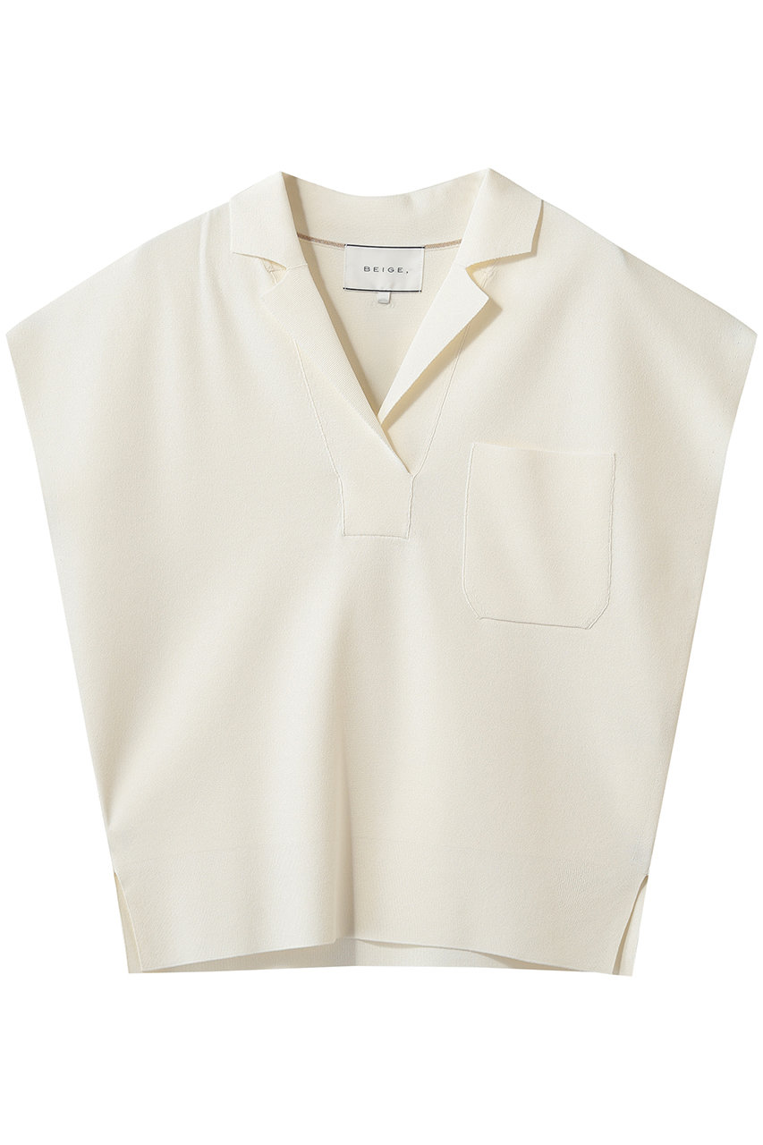 ベイジ，/BEIGE，のNADIA（ナディア）/ストレッチ スキッパーニット(Ecru/KRCWLM0403)