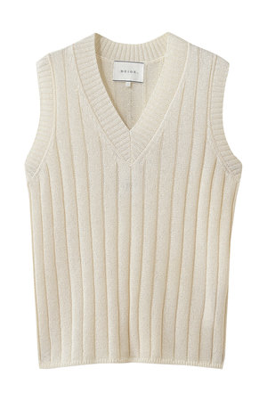 ベイジ，/BEIGE，のOPTICAL（オプティカル）/ペーパーヤーン Vネックリブニット(110300/110301)