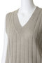 OPTICAL（オプティカル）/ペーパーヤーン Vネックリブニット ベイジ，/BEIGE，