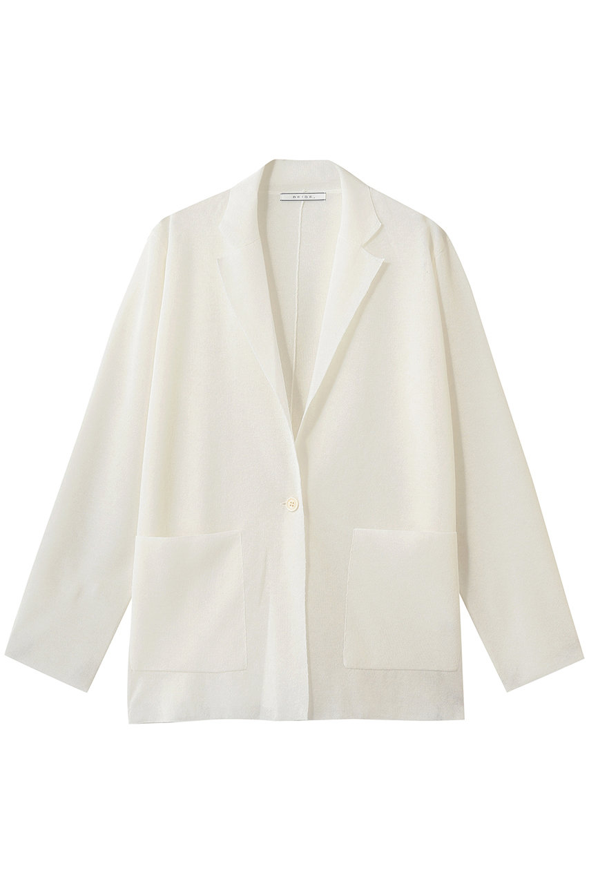 ベイジ，/BEIGE，のPYRRHOT（ピロート）/シアーコンビ ニットジャケット(Ecru/KRCWLM0440)