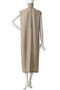 FLEUR（フルール）/異素材ネック ロングワンピース ベイジ，/BEIGE，