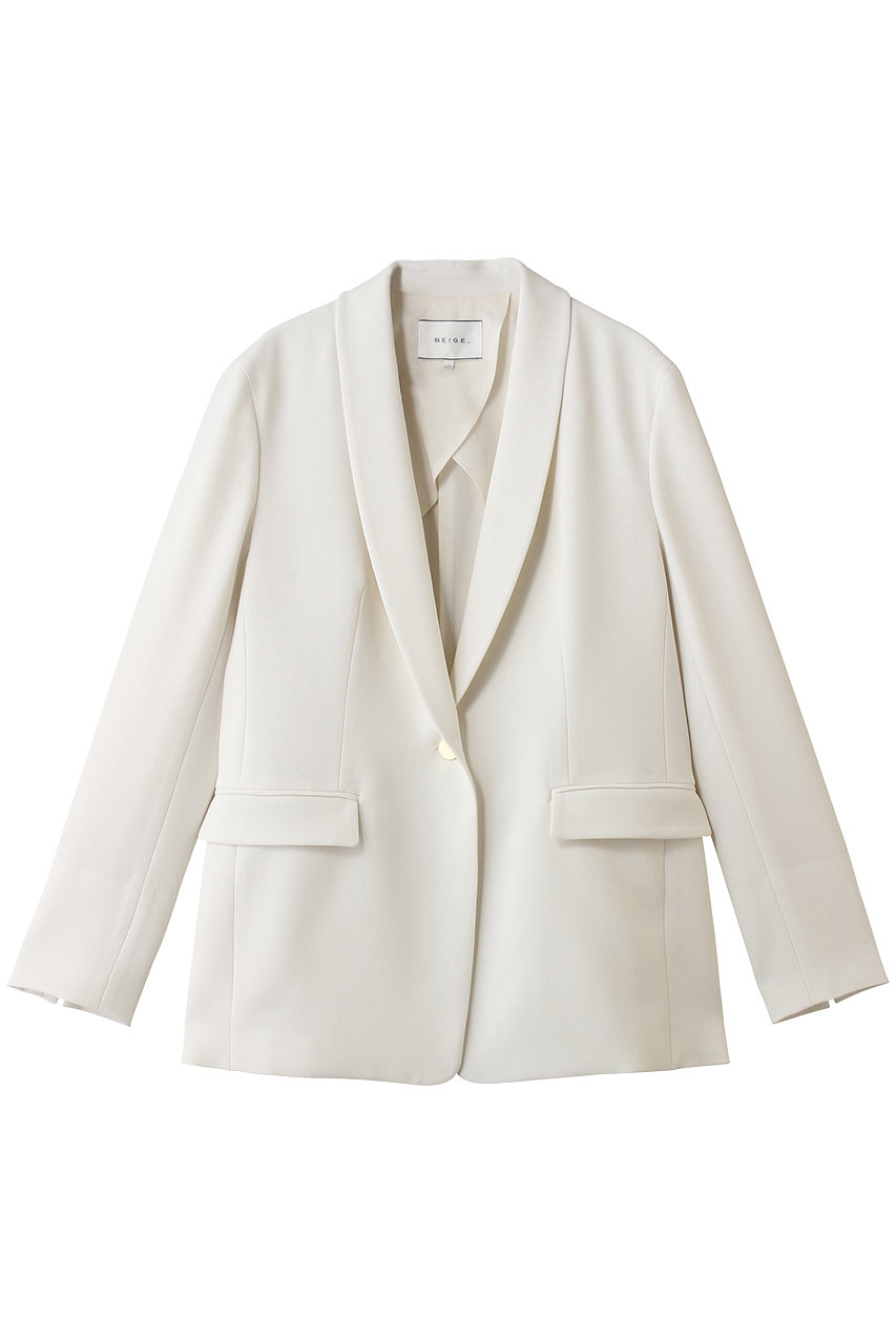 ベイジ，/BEIGE，のGYPSUM（ジプサム）/シルキータッチ ショールカラージャケット(Ecru/JKCWLS0301)