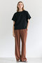 DIOP（ダイオプ）/スビンコットン ドレープTシャツ ベイジ，/BEIGE，