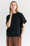 DIOP（ダイオプ）/スビンコットン ドレープTシャツ ベイジ，/BEIGE，