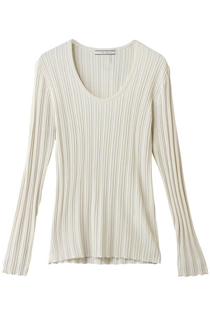 ベイジ，/BEIGE，のLABRADO（ラブラド）/ランダムリブ Uネックニット(110300/110301)