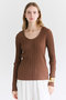 LABRADO（ラブラド）/ランダムリブ Uネックニット ベイジ，/BEIGE，