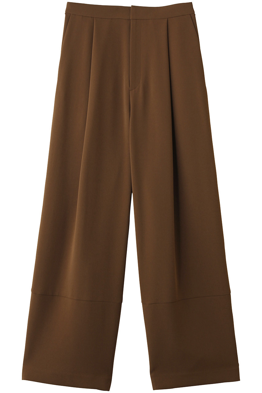 ベイジ，/BEIGE，のGYPSUM（ジプサム）/シルキータッチ セミワイドタックパンツ(Brown/PRCWLS0301)