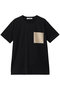 TORENIA（トレニア）/レザーポケットコットンクルーネックTシャツ ベイジ，/BEIGE， Black×Taupe