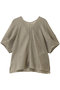 LIATRIS（リアトリス）/バックリボンハーフスリーブブラウス ベイジ，/BEIGE， Flax