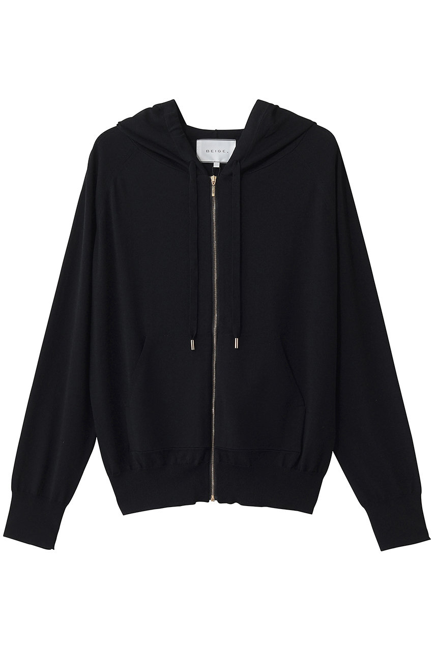 ベイジ，/BEIGE，のMONSTERA（モンステラ）/ストレッチ フーデッドニット(Black/KRCWLM6450)