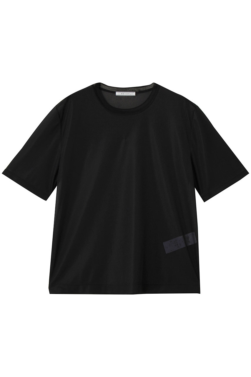 ベイジ，/BEIGE，のSELEN（セレン）/リブコンビ シアーTシャツ(Black/KKCWLM0501)