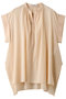 【予約販売】BAC（バック）/コットンシアー ギャザーブラウス ベイジ，/BEIGE， Peach