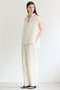 【予約販売】BATEAU / Vネック ギャザーブラウス ベイジ，/BEIGE，