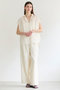 【予約販売】BATEAU / Vネック ギャザーブラウス ベイジ，/BEIGE，
