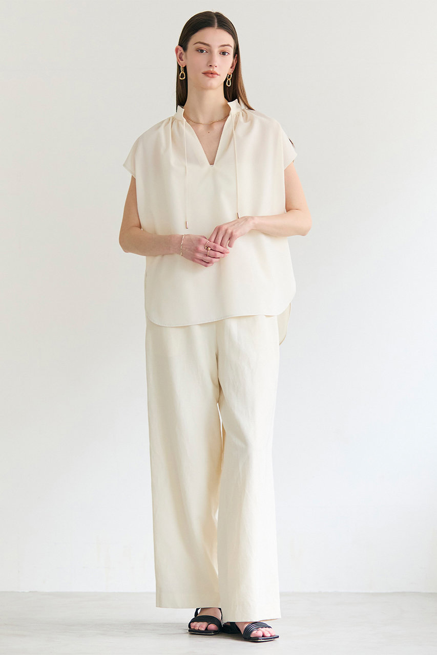 BEIGE，(ベイジ，)｜【予約販売】BATEAU / Vネック ギャザーブラウス