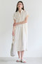 【予約販売】BATEAU / ギャザー ストレートドレス ベイジ，/BEIGE，