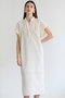 【予約販売】BATEAU / ギャザー ストレートドレス ベイジ，/BEIGE，