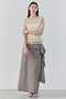 【予約販売】BATEAU / サイドディテール Iラインスカート ベイジ，/BEIGE，