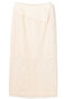 【予約販売】FLUORITE / 異素材コンビ レーススカート ベイジ，/BEIGE， Ecru