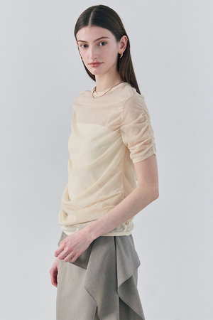 ベイジ，/BEIGE，の【予約販売】TOPAZ / アレンジギャザー ニット(110300/110301)