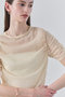 【予約販売】TOPAZ / アレンジギャザー ニット ベイジ，/BEIGE，