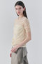 【予約販売】TOPAZ / アレンジギャザー ニット ベイジ，/BEIGE，