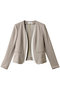 CINDY（シンディ）/ダブルカラージャケット ベイジ，/BEIGE， Taupe x White
