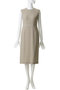 CINDY（シンディ）/配色ライン クルーネックドレス ベイジ，/BEIGE，