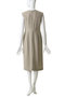 CINDY（シンディ）/配色ライン クルーネックドレス ベイジ，/BEIGE，