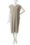 CINDY（シンディ）/配色ネック フレンチドレス ベイジ，/BEIGE，