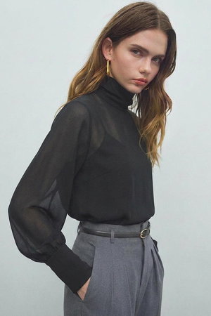 ベイジ，/BEIGE，の【予約販売】MOYE / ニットドッキング ロングスリーブブラウス