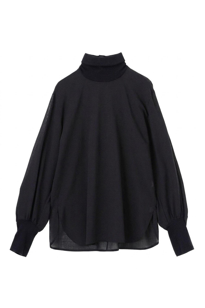 ベイジ，/BEIGE，のMOYE / ニットドッキング ロングスリーブブラウス(Navy/BLCWLA0208)