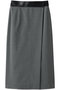ZEPHYR / レザー切り替え ラップスカート ベイジ，/BEIGE， Top Gray