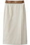ZEPHYR / レザー切り替え ラップスカート ベイジ，/BEIGE， Ecru