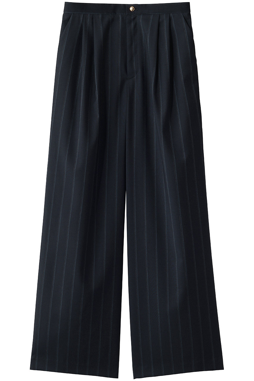 ベイジ，/BEIGE，のGEORGE / ウールストライプ  ツータックパンツ(Navy Stripes/PRCWLA0200)