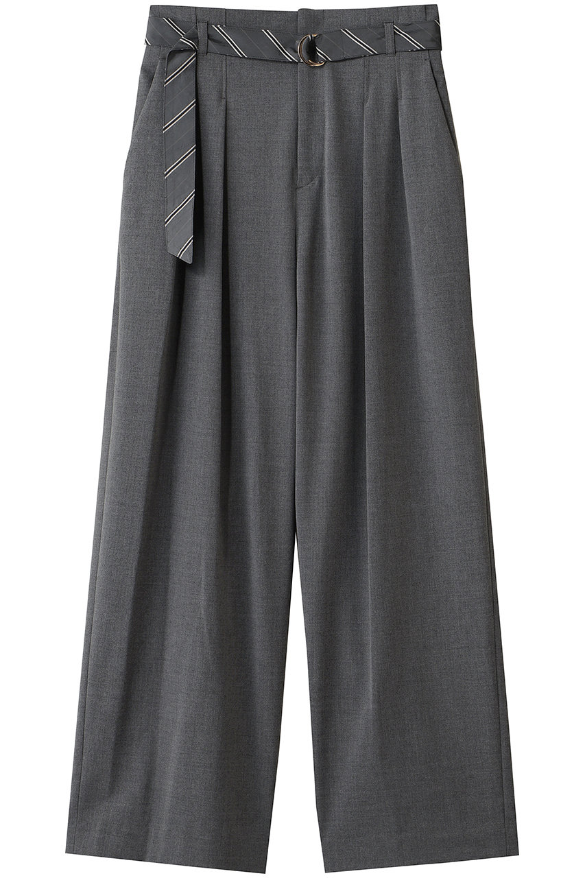 ベイジ，/BEIGE，のZEPHYR（ゼファー）/ベルト付き 2タックワイドパンツ(Top Gray/PRCWLA0213)