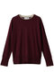 LA MONNAIE（ラ モネ）/レイヤーカラークルーネックニット ベイジ，/BEIGE， Bordeaux × Butter