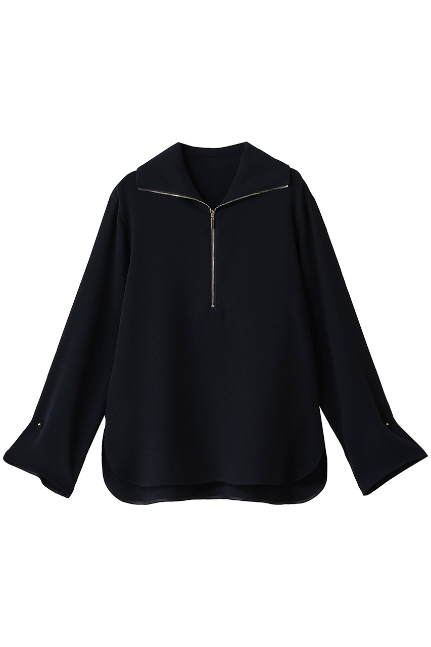 BEIGE， GARDEN（ガーデン）/ジップシャツブラウス (Navy, 4) ベイジ， ELLE SHOP