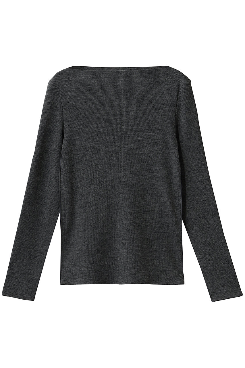 BEIGE， FORD（フォード）/ボートネックウールトップス (Charcoal, 4) ベイジ， ELLE SHOP