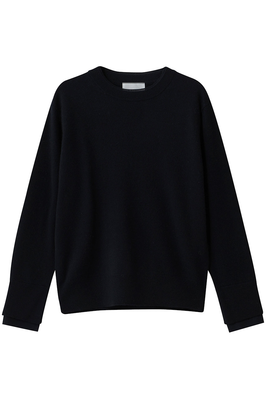 BEIGE， POMPE（ポンプ）/ウールカシミヤ レイヤードニット (Navy, 4) ベイジ， ELLE SHOP