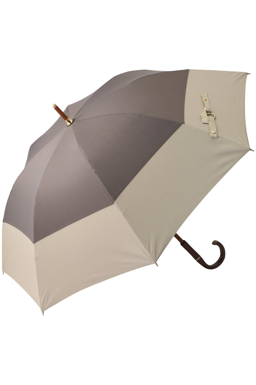 Gracy GRC 晴雨兼用長傘 Tender bicolor (ブラウン×ベージュ) グレイシー ELLE SHOPの大画像