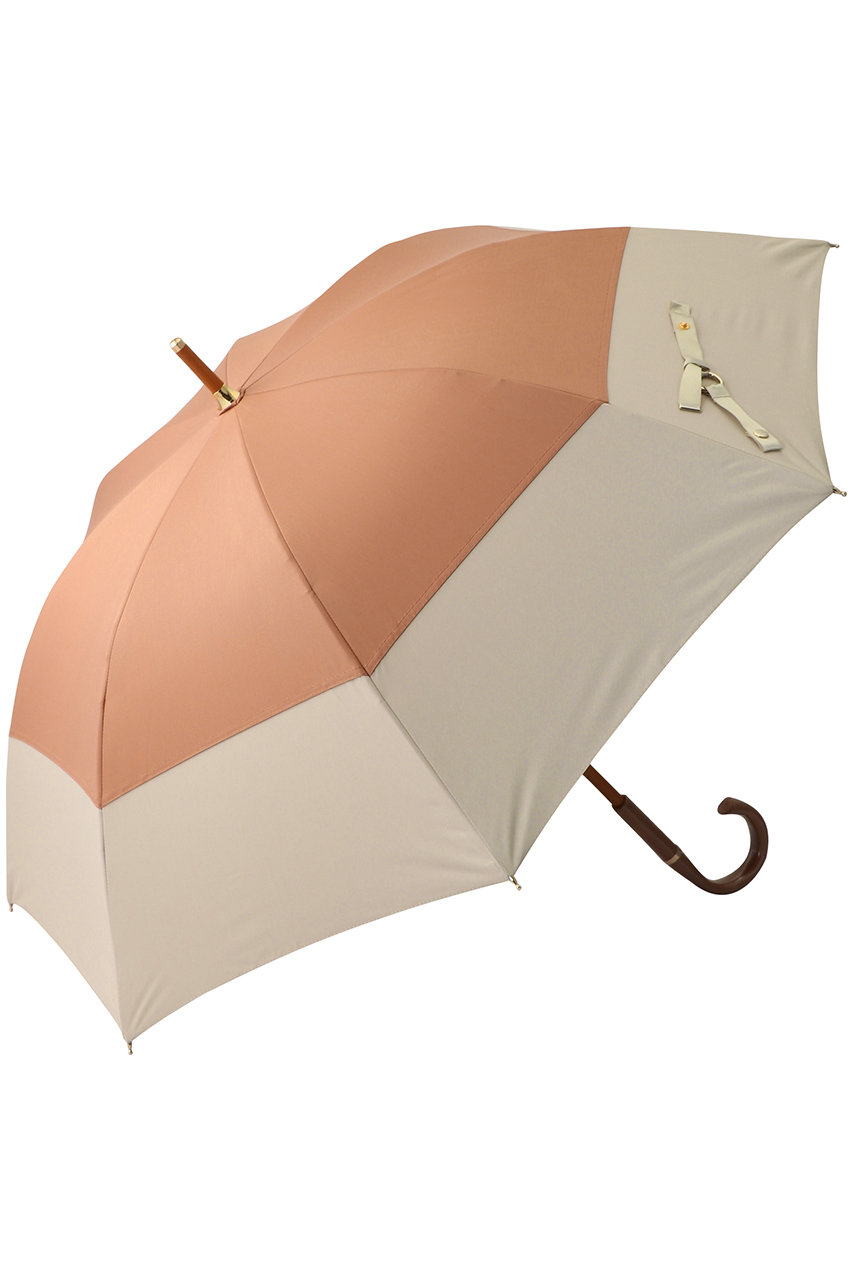 Gracy GRC 晴雨兼用長傘 Tender bicolor (テラコッタ×ベージュ) グレイシー ELLE SHOPの大画像