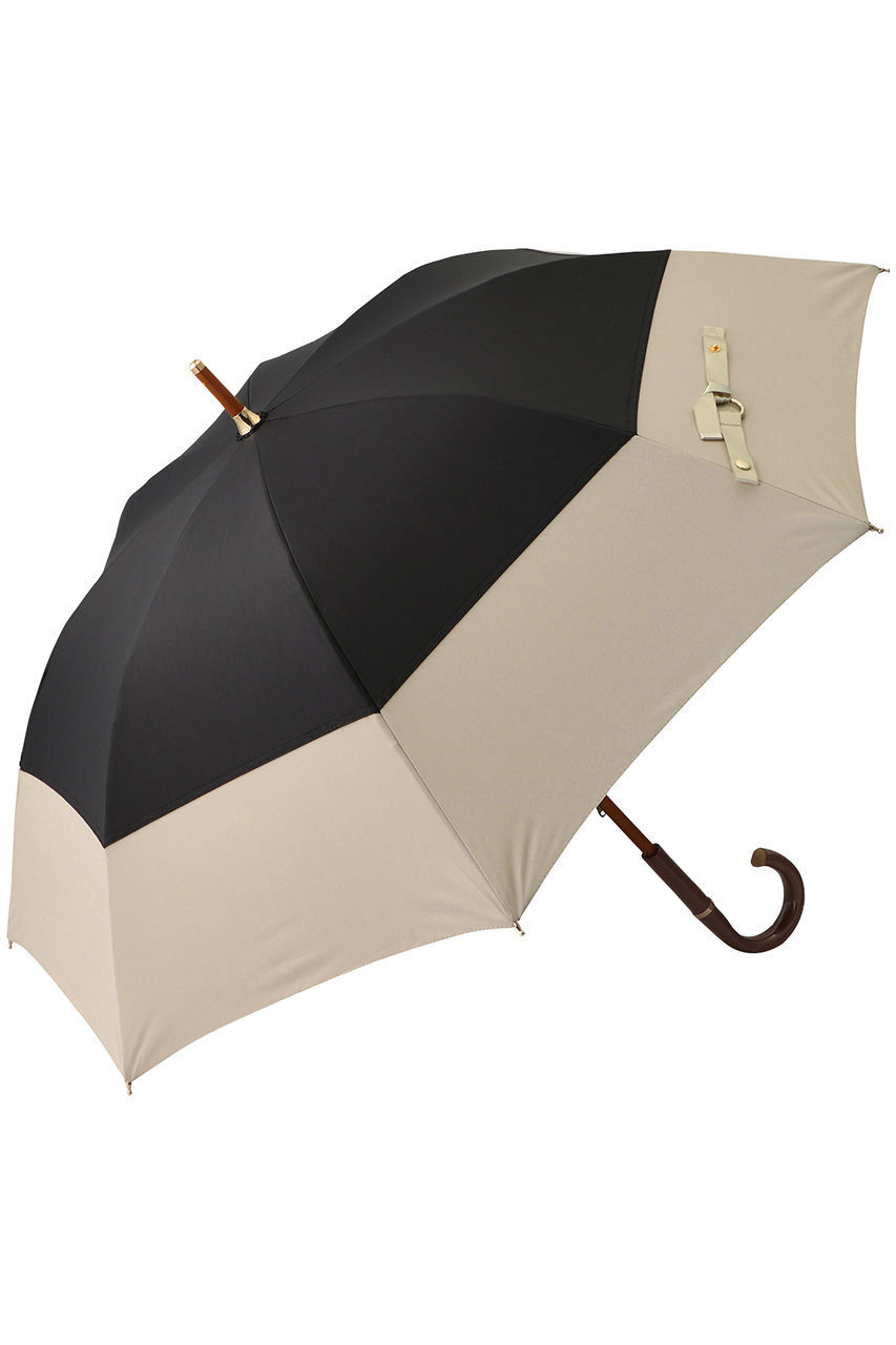 Gracy GRC 晴雨兼用長傘 Tender bicolor (ブラック×ベージュ) グレイシー ELLE SHOPの大画像