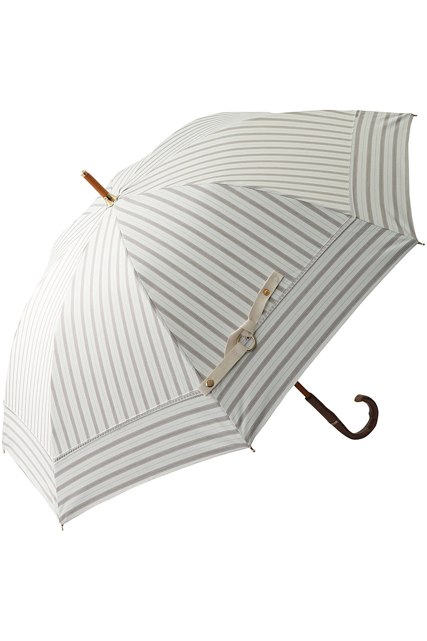 ＜ELLE SHOP＞ Gracy GRC 晴雨兼用長傘 Shirts stripe (オフホワイト) グレイシー ELLE SHOP画像
