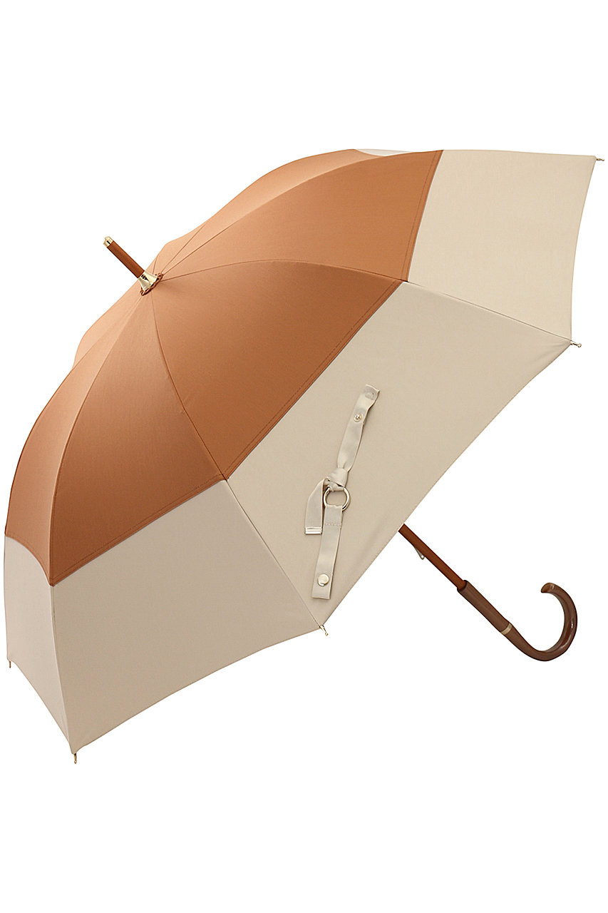 ＜ELLE SHOP＞ Gracy GRC 晴雨兼用楽折長傘 Tender bicolor (タン×ウォームサンド F) グレイシー ELLE SHOP