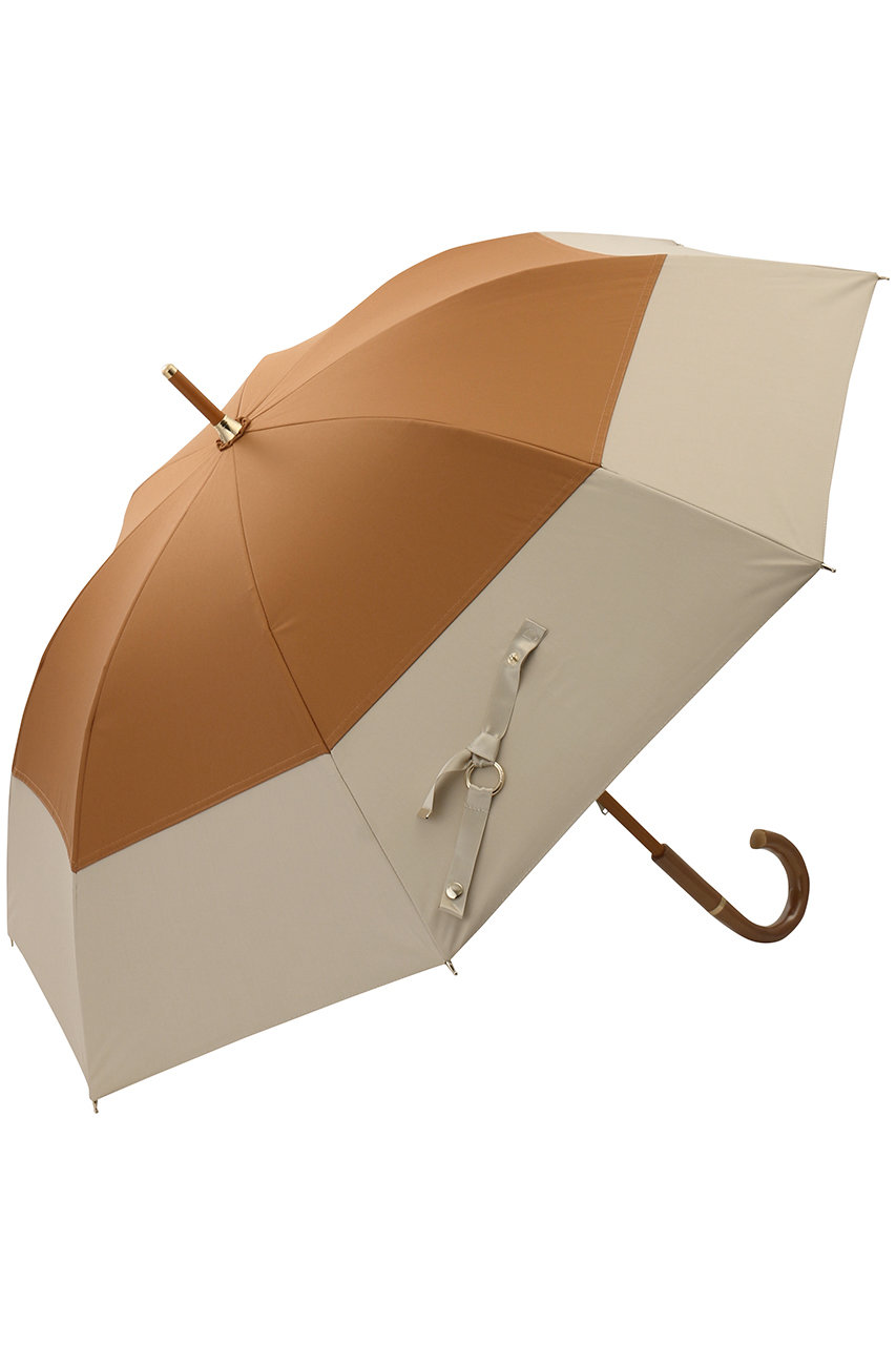 Gracy Tender bicolor 晴雨兼用日傘 ショート長傘 (タン×ウォームサンド, F) グレイシー ELLE SHOP