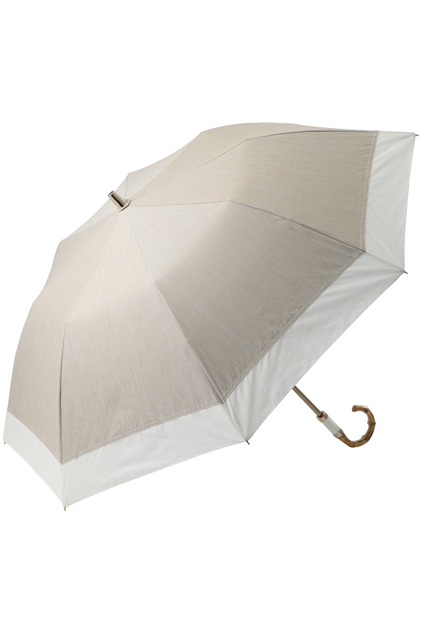 Gracy 晴雨兼用楽折傘 T/C Natural bicolor (ホワイト, F) グレイシー ELLE SHOP Gracy 晴雨兼用楽折傘 T/C Natural bicolor (ホワイト, F) グレイシー ELLE SHOP